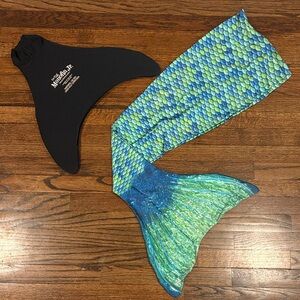 Mermaid Jr. Kids Swim Bikini with Blue and Green Scales